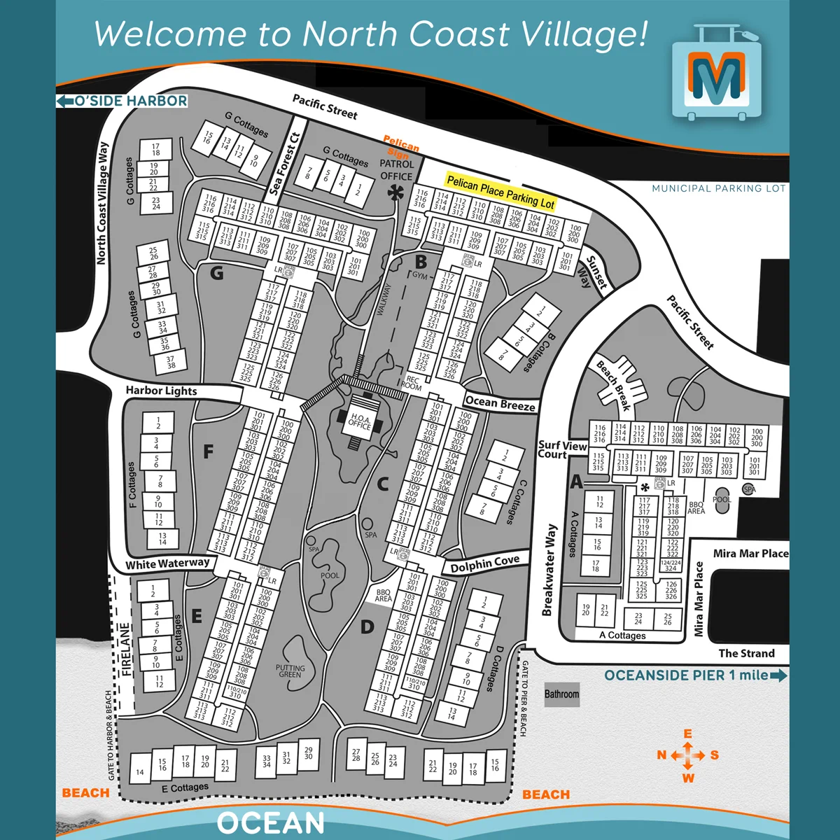 North Coast Village map of units